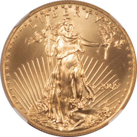 American Gold Eagles, Buffaloes, & Liberty Series 2009 $50 GOLD AMERICAN EAGLE 1 OZ – NGC MS-69, EARLY RELEASES