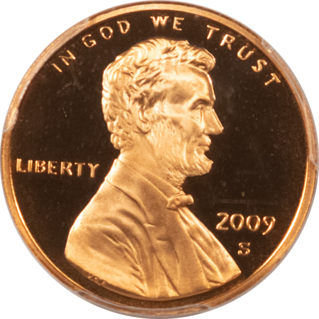 Lincoln Cents (Memorial) 2009-S PROOF LINCOLN CENT, PROFESSIONAL – PCGS PR-70 RD DCAM