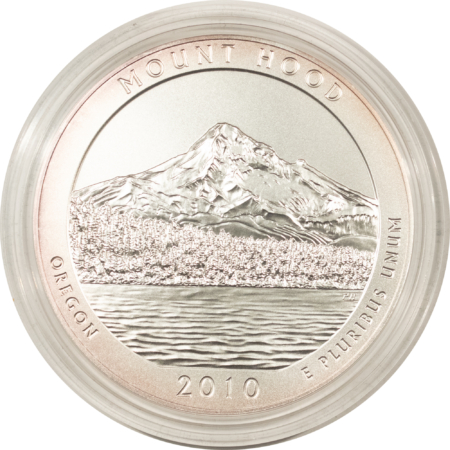 Bullion 2010-P AMERICA THE BEAUTIFUL 5OZ .999 SILVER 25c, MOUNT HOOD GEM UNC W/ BOX/COA!