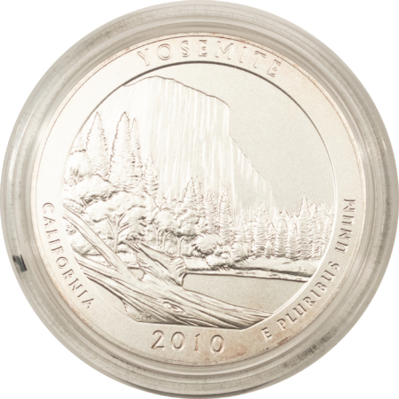 Bullion 2010-P AMERICA THE BEAUTIFUL 5OZ .999 SILVER 25c, YOSEMITE – GEM UNC W/ BOX/COA!