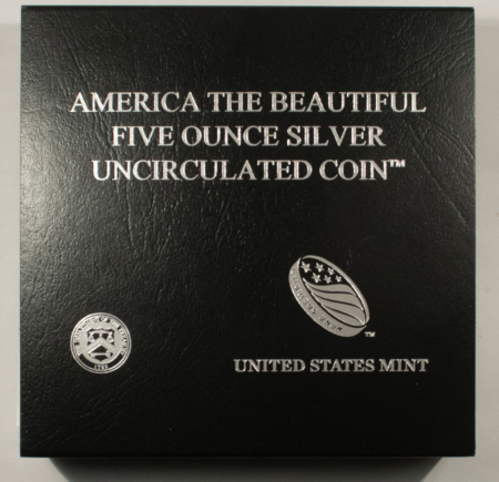 Bullion 2010-P AMERICA THE BEAUTIFUL 5OZ .999 SILVER 25c, YOSEMITE – GEM UNC W/ BOX/COA!