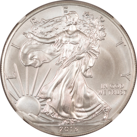 American Silver Eagles 2013 $1 AMERICAN SILVER EAGLE, 1 OZ .999 – NGC MS-70, FIRST RELEASES!