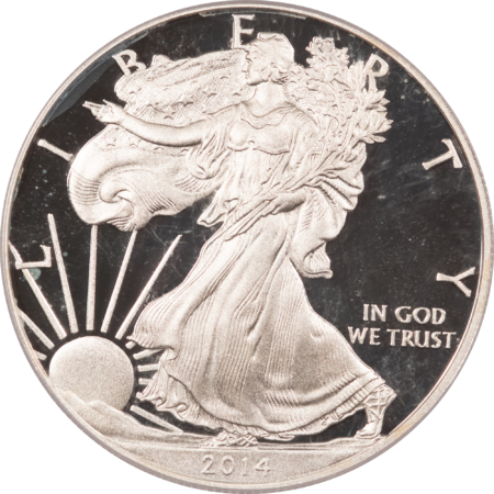 American Silver Eagles 2014-W $1 PROOF AMERICAN SILVER EAGLE, 1 OZ – PCGS PR-70 DCAM, FIRST STRIKE!