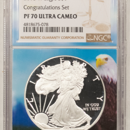 American Silver Eagles 2018-W 1 OZ PROOF AMERICAN SILVER EAGLE NGC PF70 ULTRA CAMEO CONGRATULATIONS SET