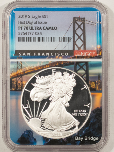 American Silver Eagles 2019-S 1 OZ PROOF AMERICAN SILVER EAGLE NGC PF-70 ULTRA CAMEO FIRST DAY OF ISSUE