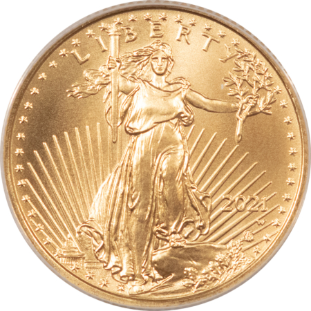 American Gold Eagles, Buffaloes, & Liberty Series 2021W $10 1/4OZ AMERICAN GOLD EAGLE STRUCK FROM UNFINISHED PROOF DIES ANACS MS70