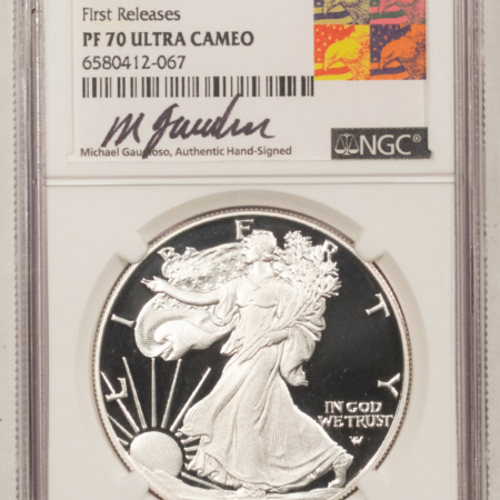 American Silver Eagles 2022-S 1OZ PROOF AMERICAN SILVER EAGLE NGC PF70 UCAM 1ST RELEASE GAUDIOSO SIGNED