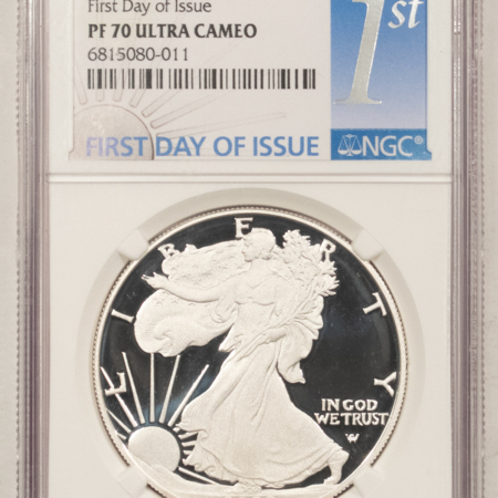 American Silver Eagles 2023-S $1 PROOF AMERICAN SILVER EAGLE 1 OZ – NGC PF-70 UCAM, FIRST DAY OF ISSUE