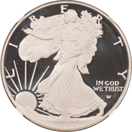 American Silver Eagles 2023-S $1 PROOF AMERICAN SILVER EAGLE 1 OZ – NGC PF-70 UCAM, FIRST DAY OF ISSUE