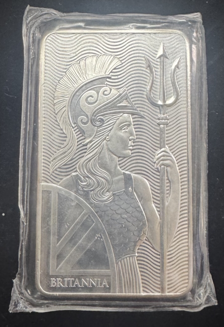 Bullion GREAT BRITAIN ROYAL MINT 10 OZ .999 FINE SILVER BAR “BRTANNIA”- GEM BU IN OGP