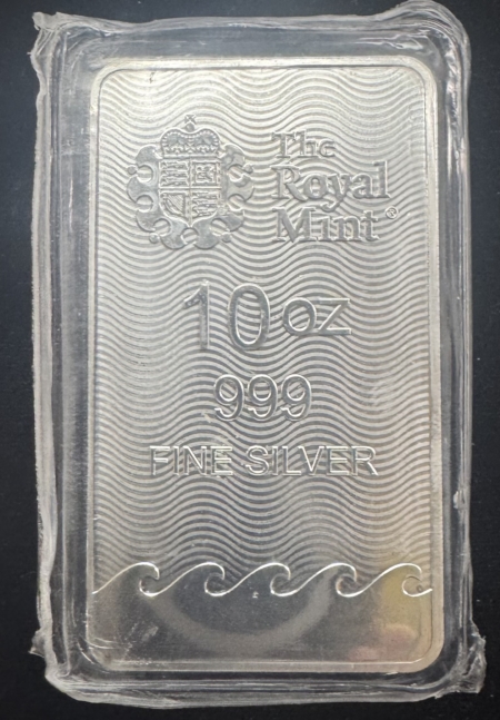 Bullion GREAT BRITAIN ROYAL MINT 10 OZ .999 FINE SILVER BAR “BRTANNIA”- GEM BU IN OGP