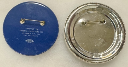 New Store Items 1961 JOHN F. KENNEDY INAUGURAL BUTTON PAIR, 3″ & 3 1/2″-GENERALLY EXCELLENT!