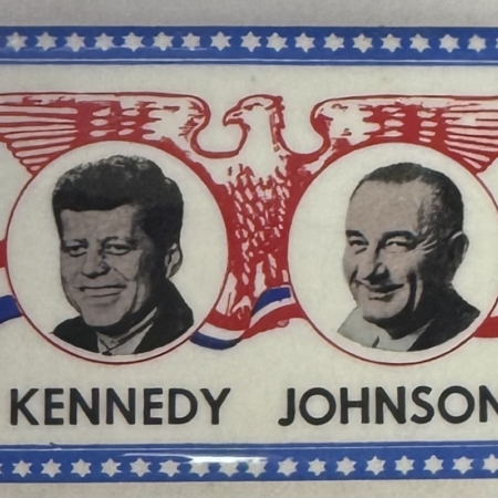 New Store Items 1960 KENNEDY-JOHNSON 2 1/2″ RECTANGULAR JUGATE CAMPAIGN BUTTON-LOOKS MINT!