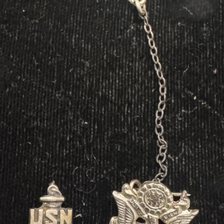 Miscellaneous VINTAGE STERLING SILVER PATRIOTIC/MILITARY-RELATED STERLING SILVER PIN PAIR-EXC!