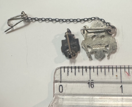 Miscellaneous VINTAGE STERLING SILVER PATRIOTIC/MILITARY-RELATED STERLING SILVER PIN PAIR-EXC!