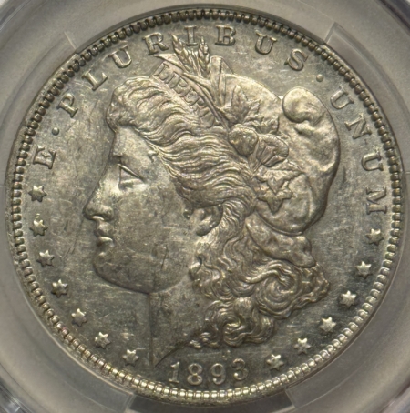 CAC Approved Coins 1893 MORGAN DOLLAR, CACGS AU-55 PL, FRESH W/ UNC APPEARANCE & REFLECTIVE FIELDS!