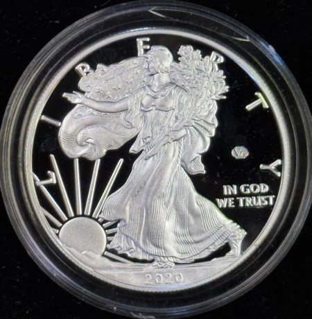 American Silver Eagles 2020-W V75 PROOF 1 OZ AMERICAN SILVER EAGLE, WW2, PROOF BOX/COA. SMALL BLEMISHES