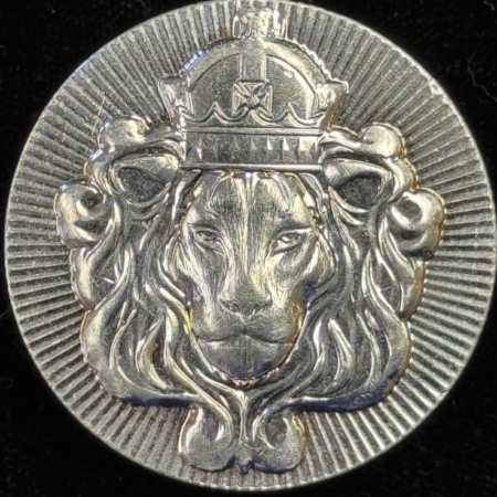 Bullion 5 OZ .999 FINE SILVER SCOTTSDALE SILVER LION’S HEAD STACKABLE SILVER ROUND, NEAT