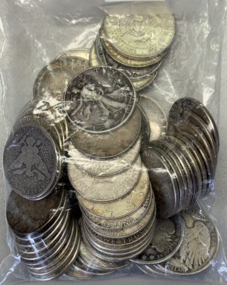 Bullion $32.50 FACE VALUE 90% SILVER US 50C HALF DOLLARS AVERAGE CIRC, PRICED AT BULLION