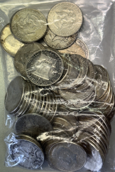 Bullion $32.50 FACE VALUE 90% SILVER US 50C HALF DOLLARS AVERAGE CIRC, PRICED AT BULLION