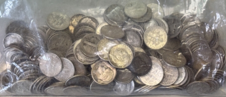 Bullion $27.20 FACE VALUE 90% SILVER U.S. 10C DIMES AVERAGE CIRC PRICED AT BULLION VALUE