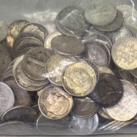 Bullion $27.20 FACE VALUE 90% SILVER U.S. 10C DIMES AVERAGE CIRC PRICED AT BULLION VALUE