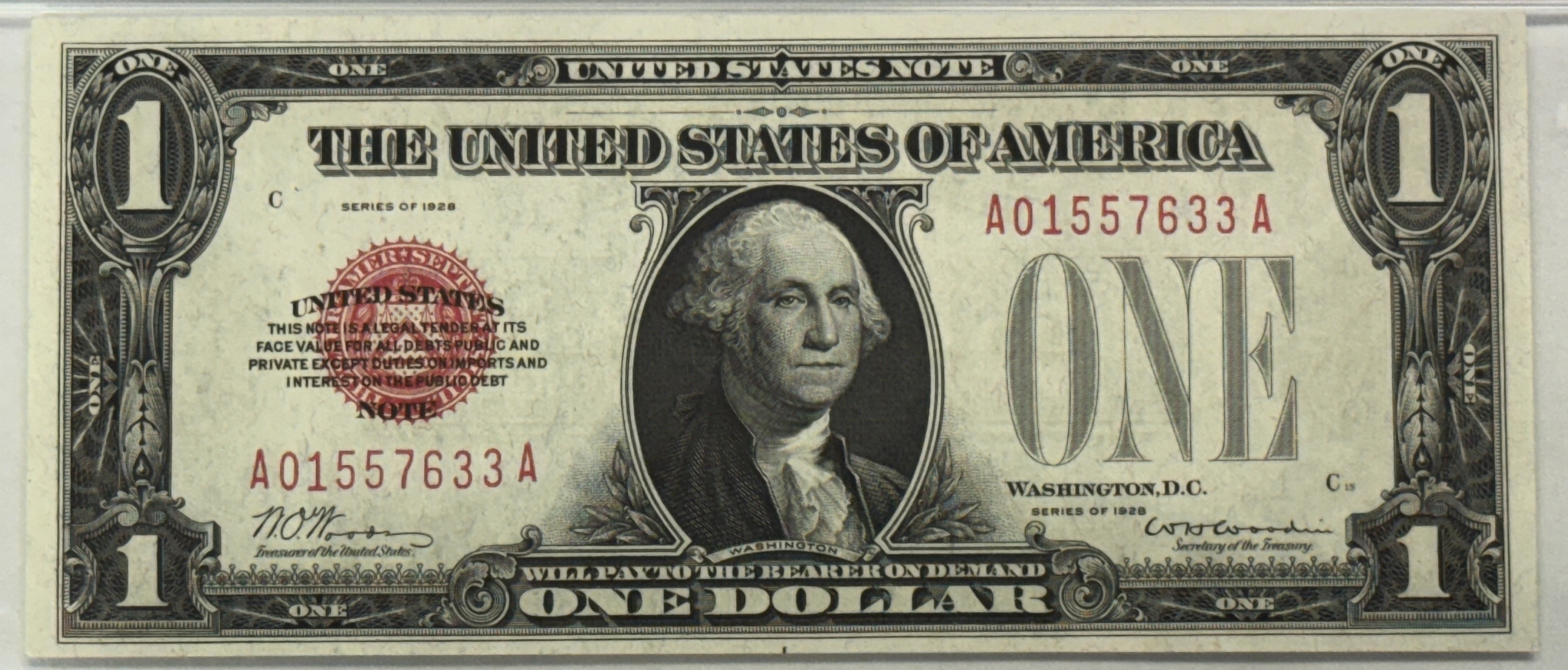 New Store Items 1928 $1 LEGAL TENDER RED SEAL U.S. NOTE FR#1500 PMG GEM UNCIRCULATED 65 EPQ, WOW New Store Items 1928 $1 LEGAL TENDER RED SEAL U.S. NOTE FR#1500 PMG GEM UNCIRCULATED 65 EPQ, WOW