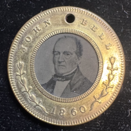 New Store Items REMARKABLE 1860 BELL-EVERETT 1″ FERROTYPE CAMPAIGN JUGATE-MINT & AS-MADE!