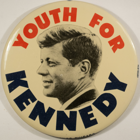 New Store Items POPULAR  & STRIKING 1960 “YOUTH FOR KENNEDY” 4″ JFK CAMPAIGN BUTTON-NEAR MINT!