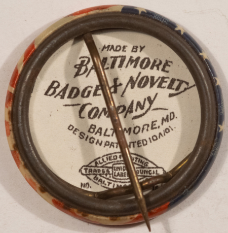 New Store Items 1904 ALTON PARKER 1 1/4″ CELLULOID CAMPAIGN BUTTON, GRAPHIC/COLORFUL & NEAR-MINT