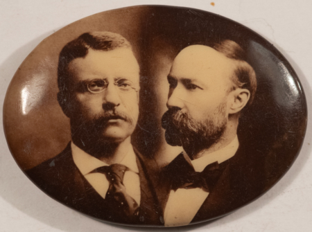 New Store Items 1904 ROOSEVELT-FAIRBANKS 1 1/2″ OVAL SEPIA JUGATE CAMPAIGN BUTTON-SCARCE/NR-MINT