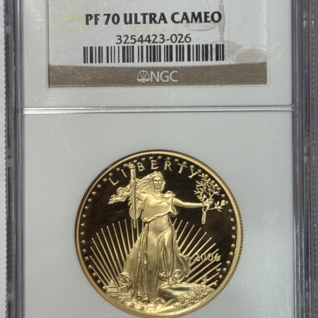 American Gold Eagles, Buffaloes, & Liberty Series 2006-W $50 PROOF 1 OZ AMERICAN GOLD EAGLE NGC PF-70 ULTRA CAMEO, PERFECT!