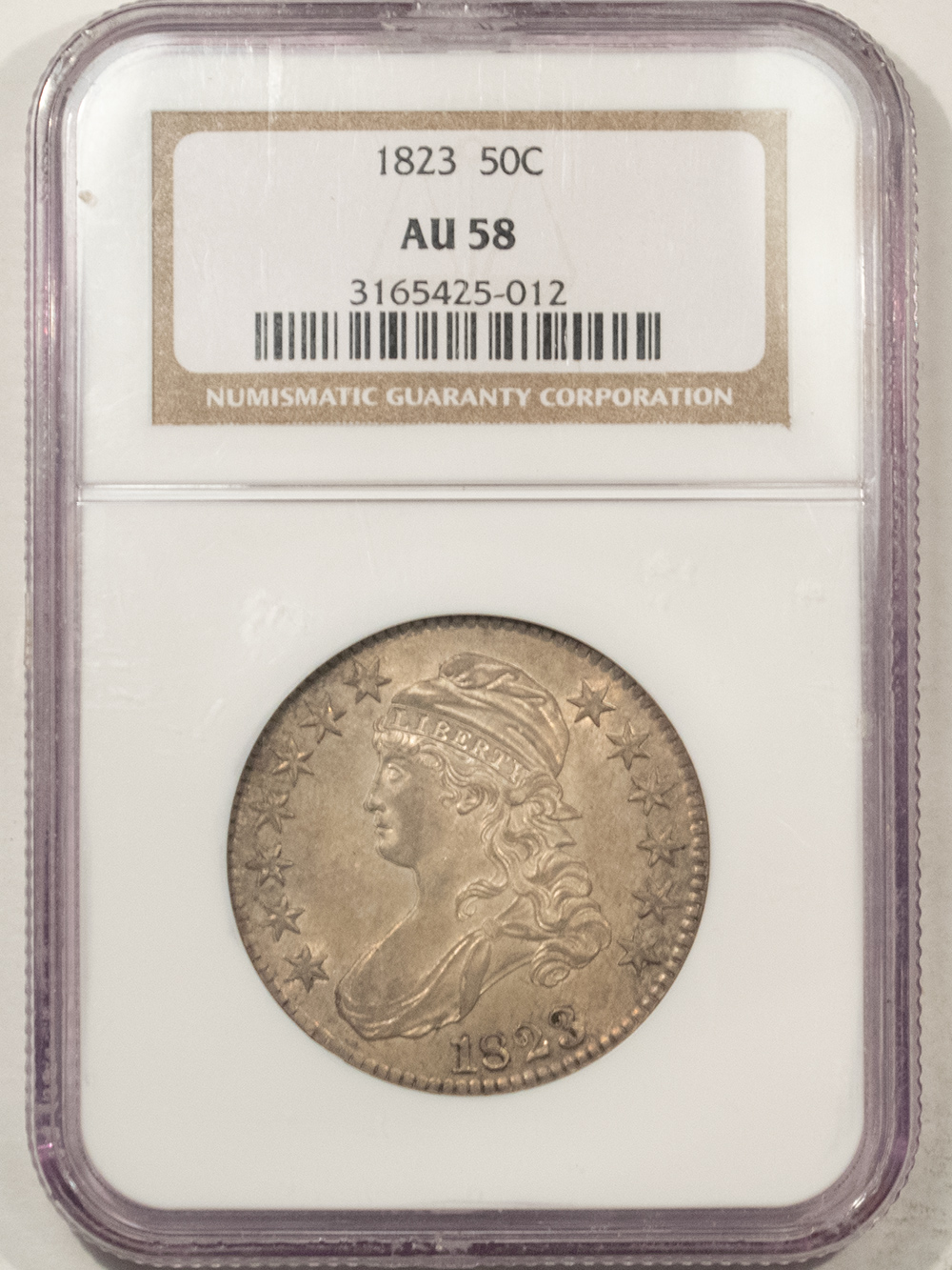Early Halves 1823 CAPPED BUST HALF DOLLAR – NGC AU-58, FRESH ORIGINAL AND PERFECT! Early Halves 1823 CAPPED BUST HALF DOLLAR – NGC AU-58, FRESH ORIGINAL AND PERFECT!