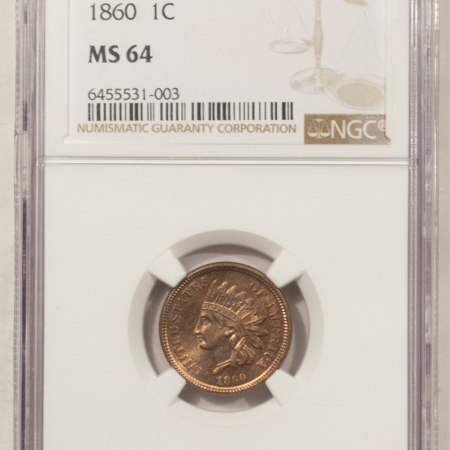 Indian 1860 INDIAN CENT – NGC MS-64 FRESH & FLASHY