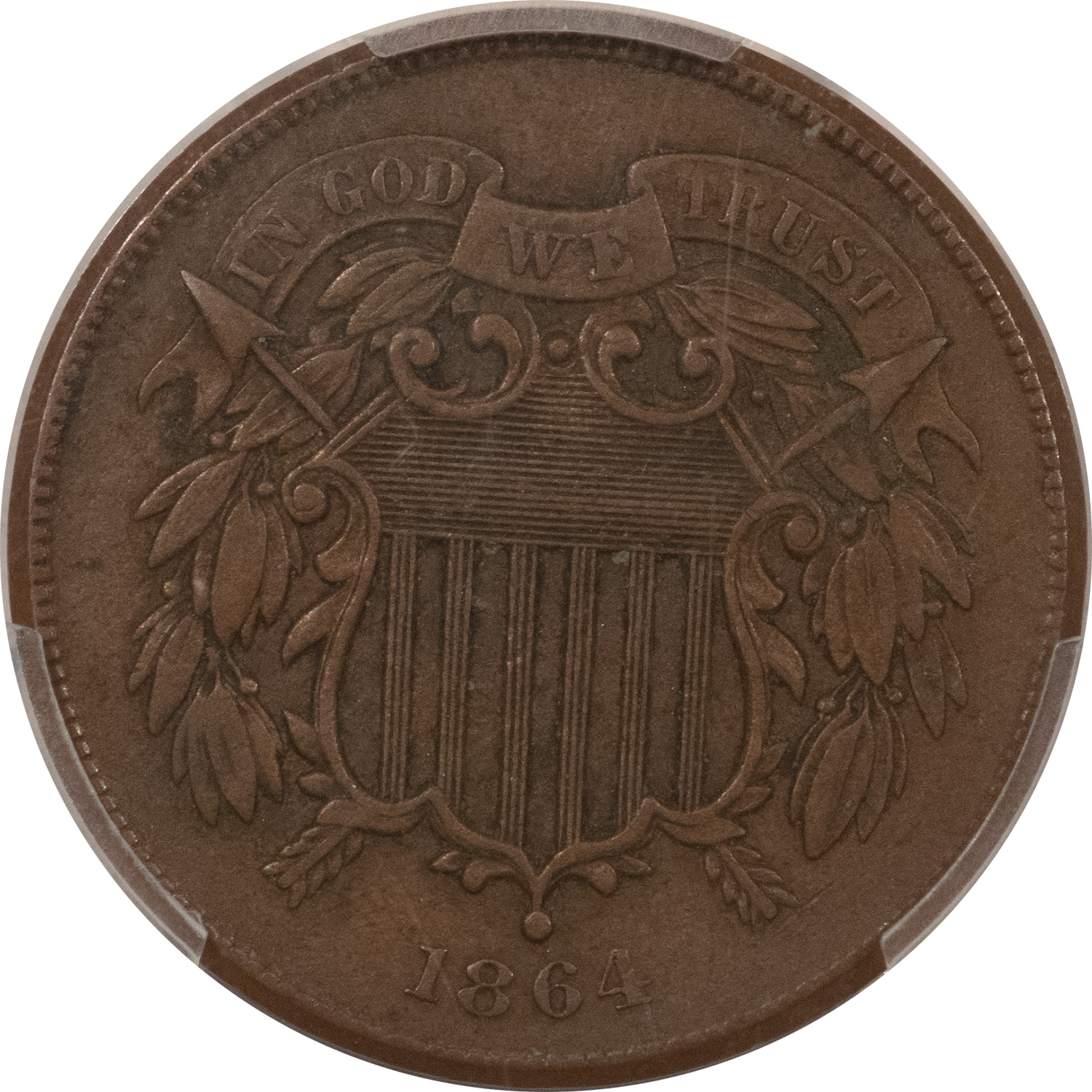 New Certified Coins 1864 TWO CENT PIECE, LARGE MOTTO – PCGS XF-40 New Certified Coins 1864 TWO CENT PIECE, LARGE MOTTO – PCGS XF-40