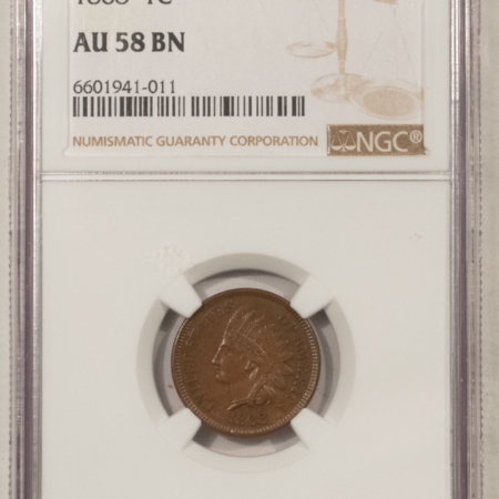 Indian 1868 INDIAN CENT – NGC AU-58 BN