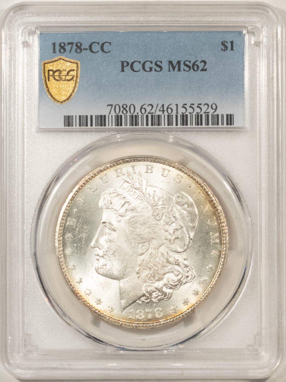 Dollars 1878-CC $1 MORGAN DOLLAR – PCGS MS-62, LOOKS 63! LUSTROUS! CARSON CITY! Dollars 1878-CC $1 MORGAN DOLLAR – PCGS MS-62, LOOKS 63! LUSTROUS! CARSON CITY!
