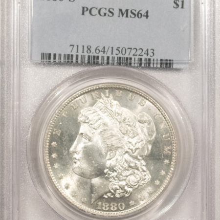 Dollars 1880-S $1 MORGAN DOLLAR – PCGS MS-64, WHITE & FLASHY!