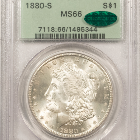 CAC Approved Coins 1880-S $1 MORGAN DOLLAR – PCGS MS-66, FRESH WHITE, PQ, OGH & CAC APPROVED!