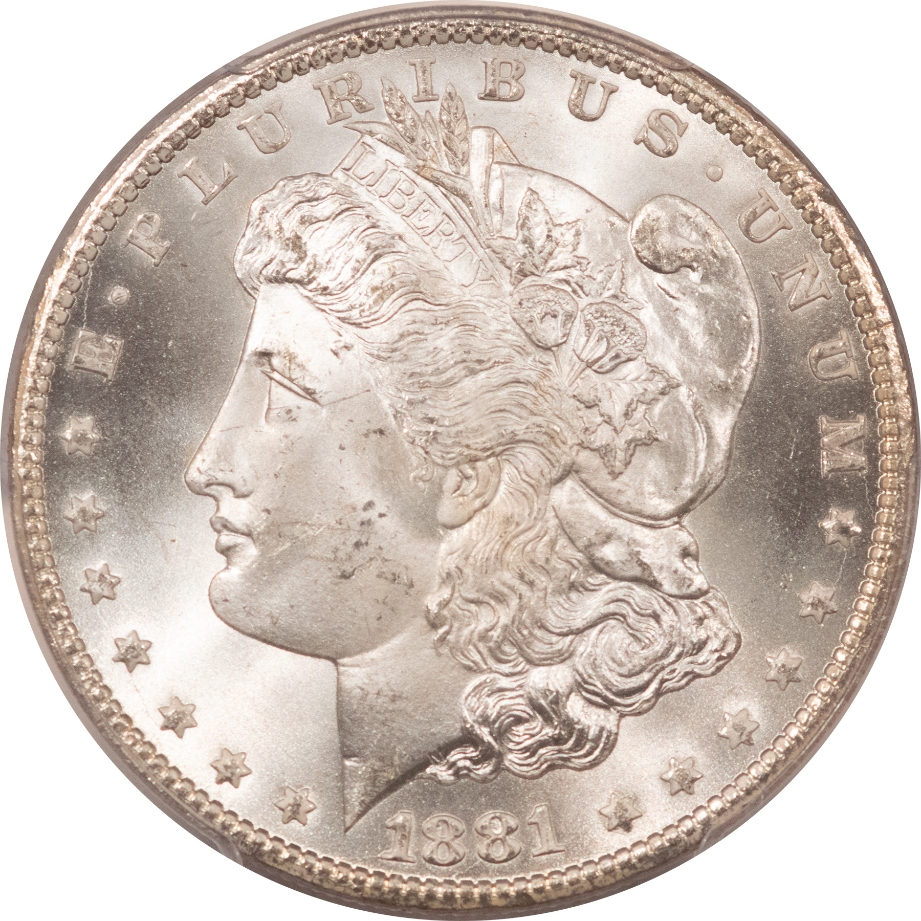 Dollars 1881-CC $1 MORGAN DOLLAR – PCGS MS-65, BLAST WHITE GEM! CARSON CITY! Dollars 1881-CC $1 MORGAN DOLLAR – PCGS MS-65, BLAST WHITE GEM! CARSON CITY!