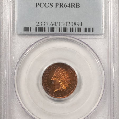 Indian 1883 PROOF INDIAN CENT – PCGS PR-64 RB, LOOKS PR-65! PREMIUM QUALITY!