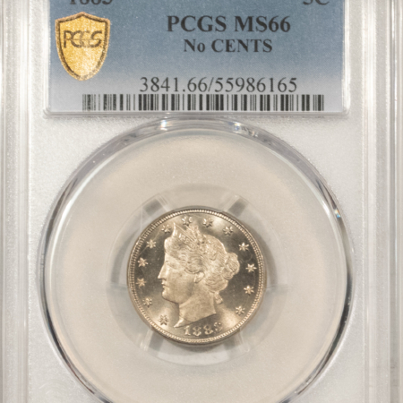Liberty Nickels 1883 LIBERTY NICKEL, NO CENTS – PCGS MS-66, BLAZING GEM! FIRST YEAR TYPE!