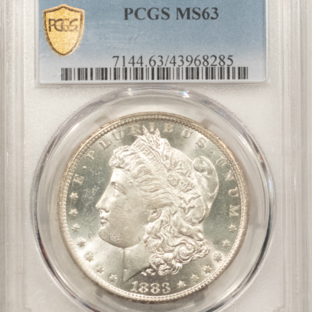 Dollars 1883-CC $1 MORGAN DOLLAR – PCGS MS-63 BLAST WHITE, LOOKS PL! CARSON CITY!