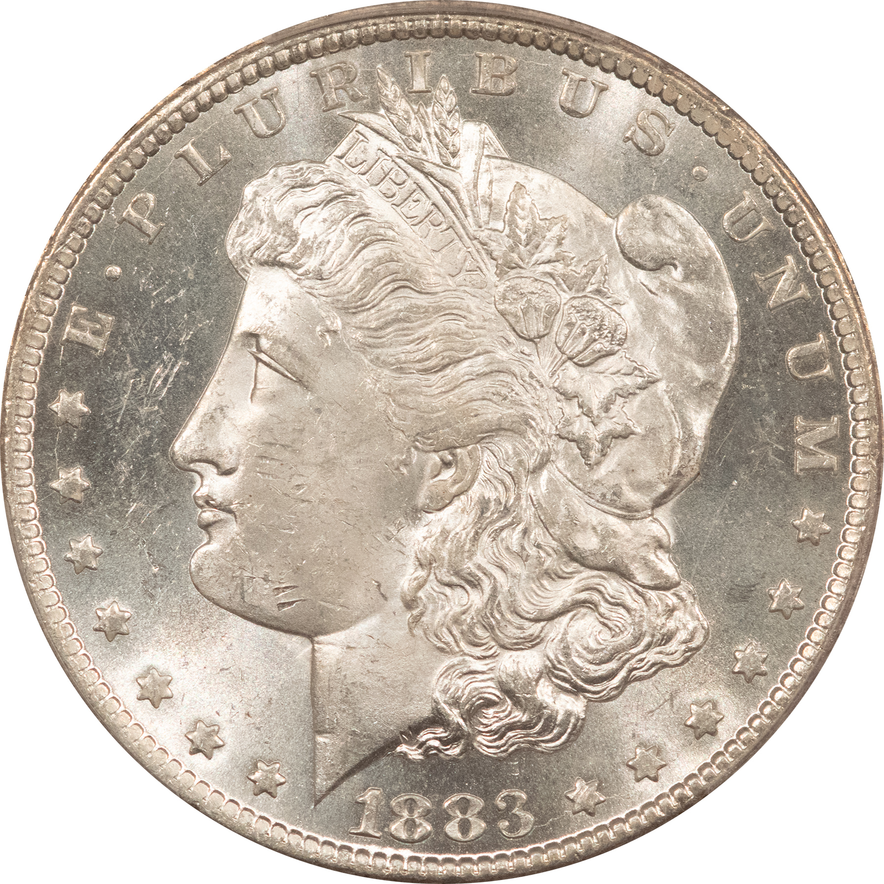 Dollars 1883-CC $1 MORGAN DOLLAR – PCGS MS-63 BLAST WHITE, LOOKS PL! CARSON CITY! Dollars 1883-CC $1 MORGAN DOLLAR – PCGS MS-63 BLAST WHITE, LOOKS PL! CARSON CITY!