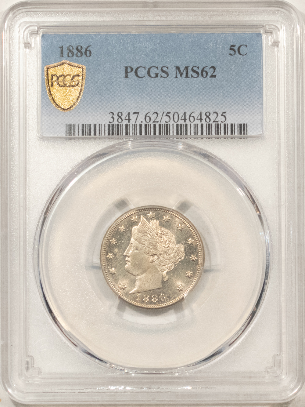Liberty Nickels 1886 LIBERTY NICKEL – PCGS MS-62, GREAT FLASHY! PREMIUM QUALITY! KEY-DATE! Liberty Nickels 1886 LIBERTY NICKEL – PCGS MS-62, GREAT FLASHY! PREMIUM QUALITY! KEY-DATE!