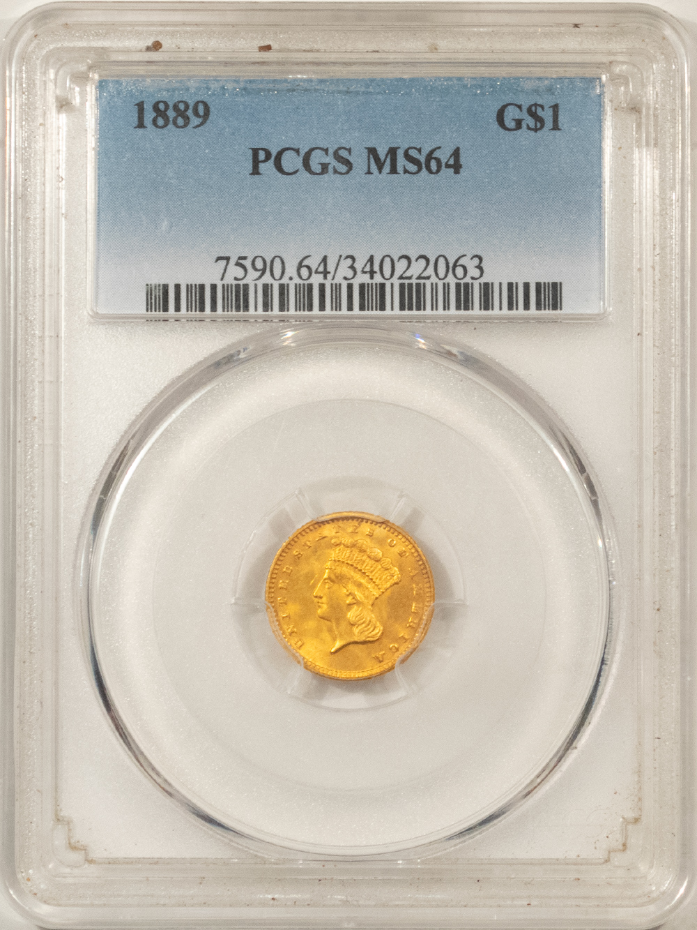 $1 1889 TYPE 3 $1 GOLD DOLLAR – PCGS MS-64 FRESH & ATTRACTIVE! $1 1889 TYPE 3 $1 GOLD DOLLAR – PCGS MS-64 FRESH & ATTRACTIVE!