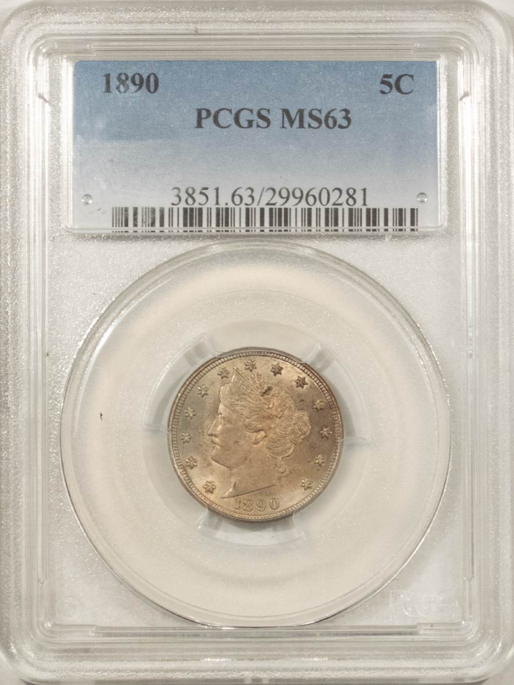 Liberty Nickels 1890 LIBERTY NICKEL – PCGS MS-63, FRESH! Liberty Nickels 1890 LIBERTY NICKEL – PCGS MS-63, FRESH!