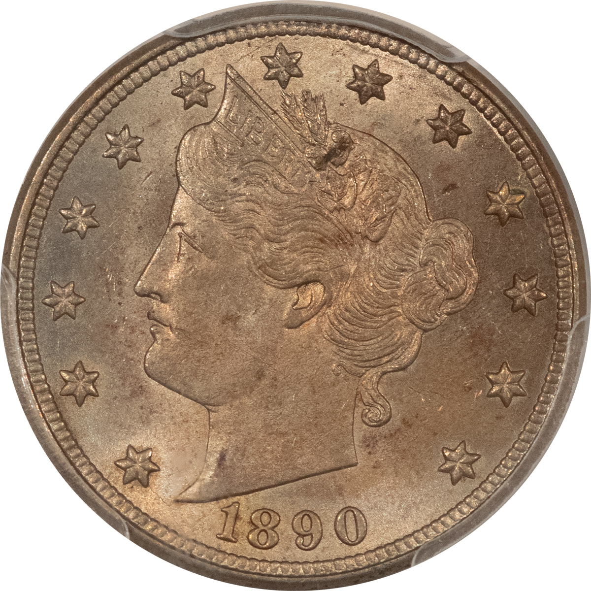 Liberty Nickels 1890 LIBERTY NICKEL – PCGS MS-63, FRESH! Liberty Nickels 1890 LIBERTY NICKEL – PCGS MS-63, FRESH!