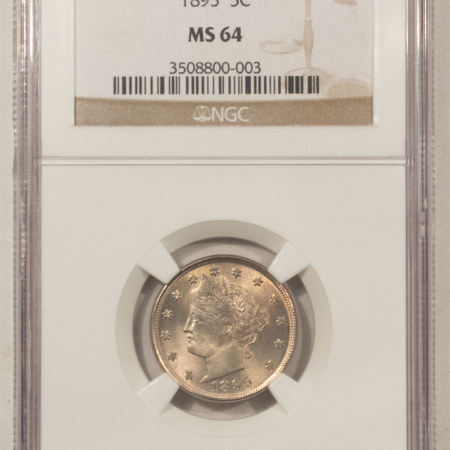Liberty Nickels 1895 LIBERTY NICKEL – NGC MS-64, FLASHY & PREMIUM QUALITY!