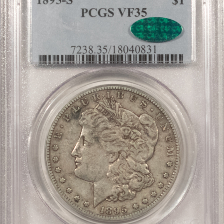 CAC Approved Coins 1895-S $1 MORGAN DOLLAR – PCGS VF-35, SUPER ORIGINAL AND CAC APPROVED!